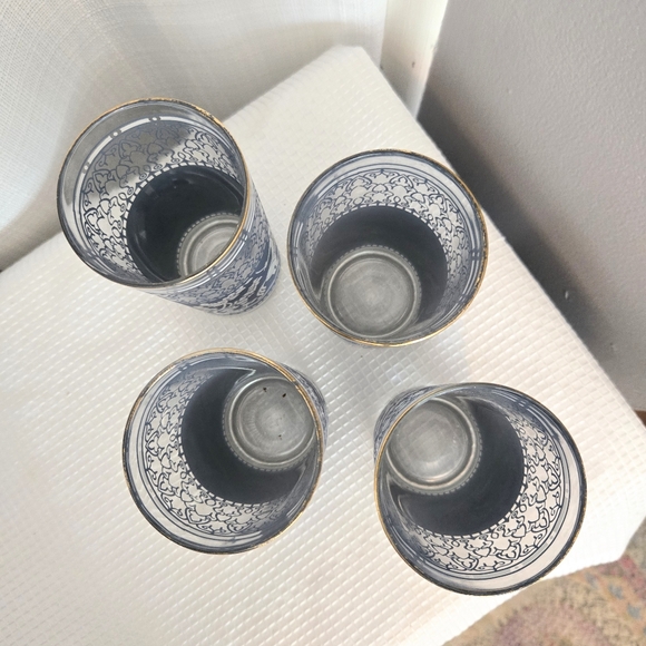 Vtg Hazel Atlas Knight Horses Glasses Cocktail Wedgewood Barware Tumblers - Picture 5 of 7